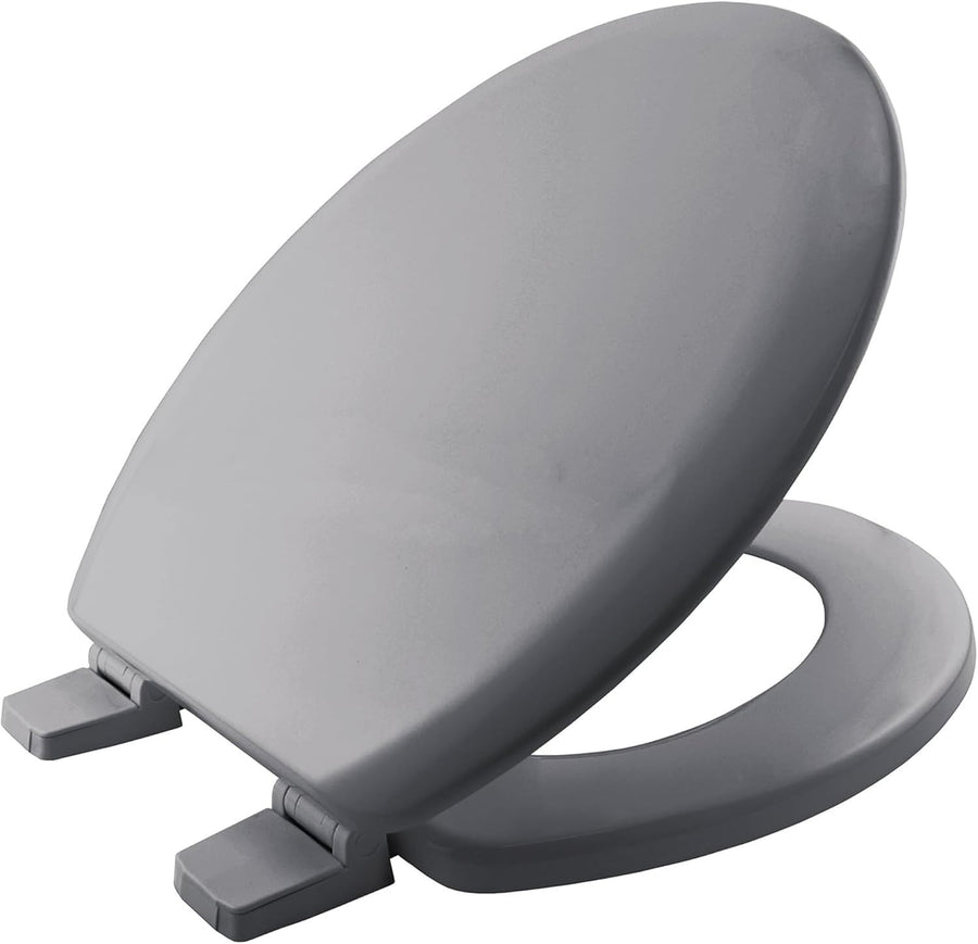 Chicago Ultra-Fix Toilet Seat Whisper Grey Wooden Adjustable Plastic Hinges