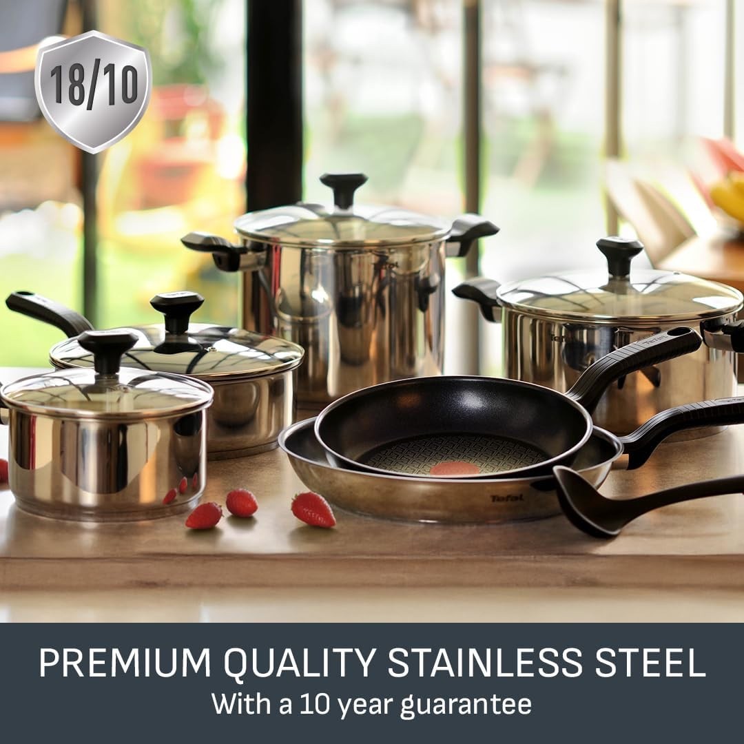 5pcs Stainless Steel Pots & Pans Set Induction Compatible Non-Stick Cookware