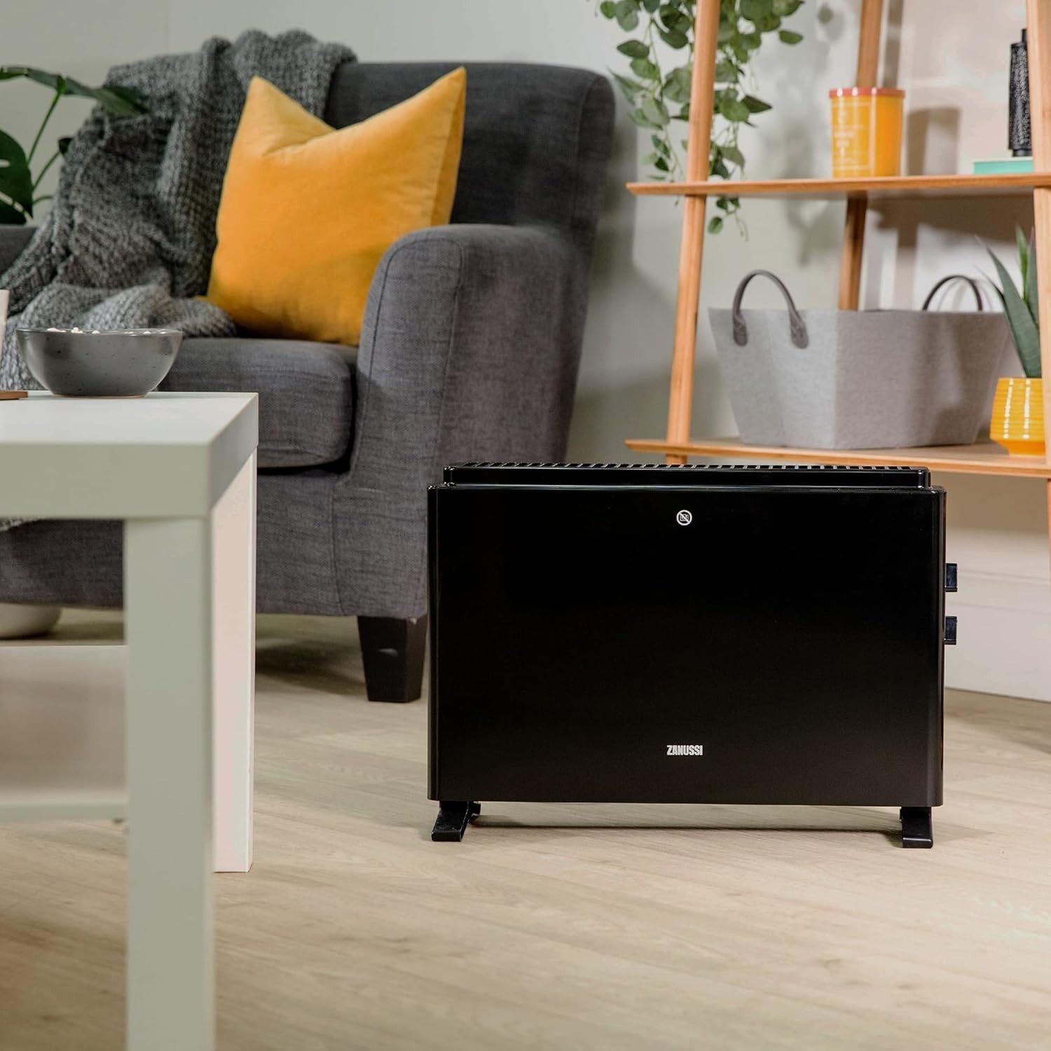 2000W Black Electric Convector Heater Freestanding Radiator 3 Heat Settings