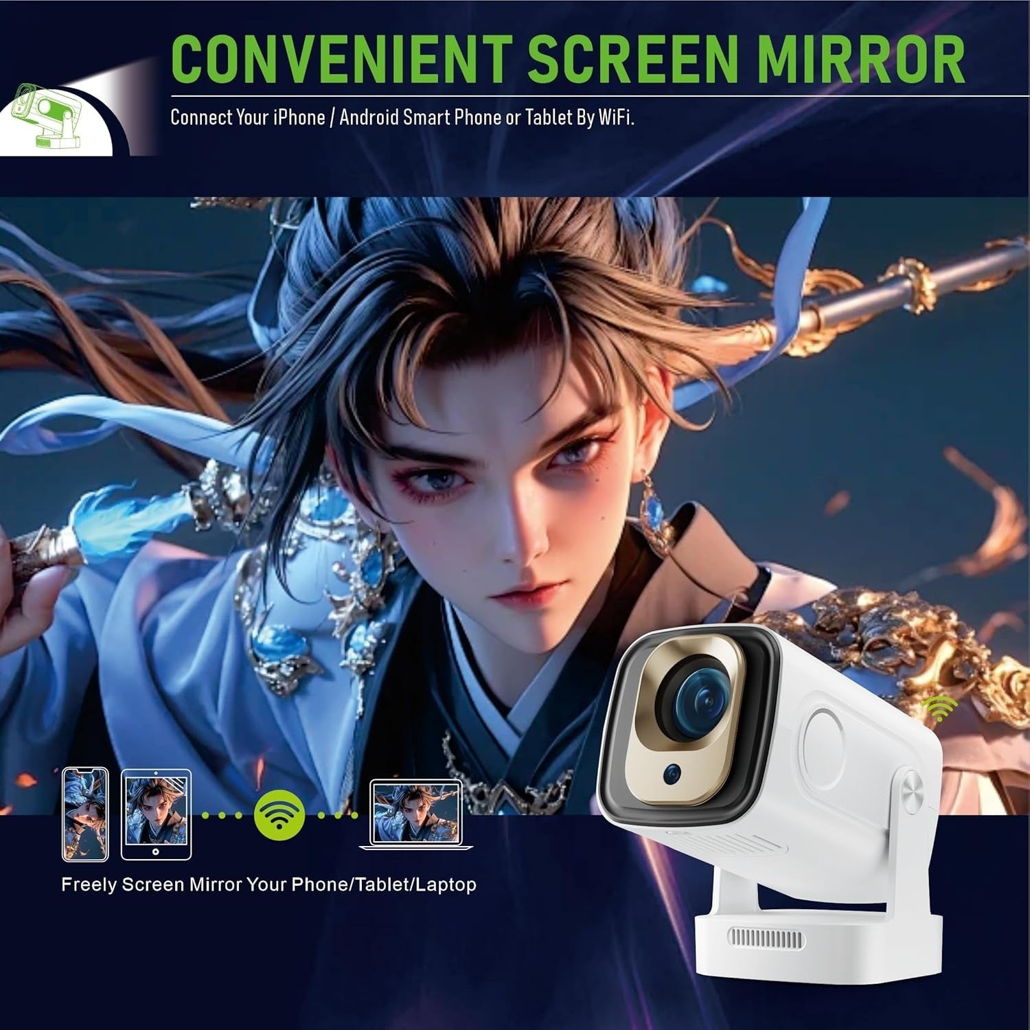 Mini 4K Smart Projector 1080P Netflix WiFi Bluetooth Auto Focus