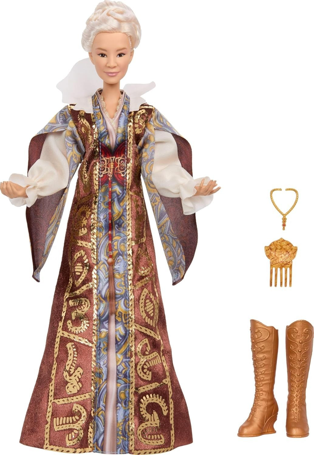 Deluxe Fashion Doll Headmistress Gown Gold Detail Accessories Collectible