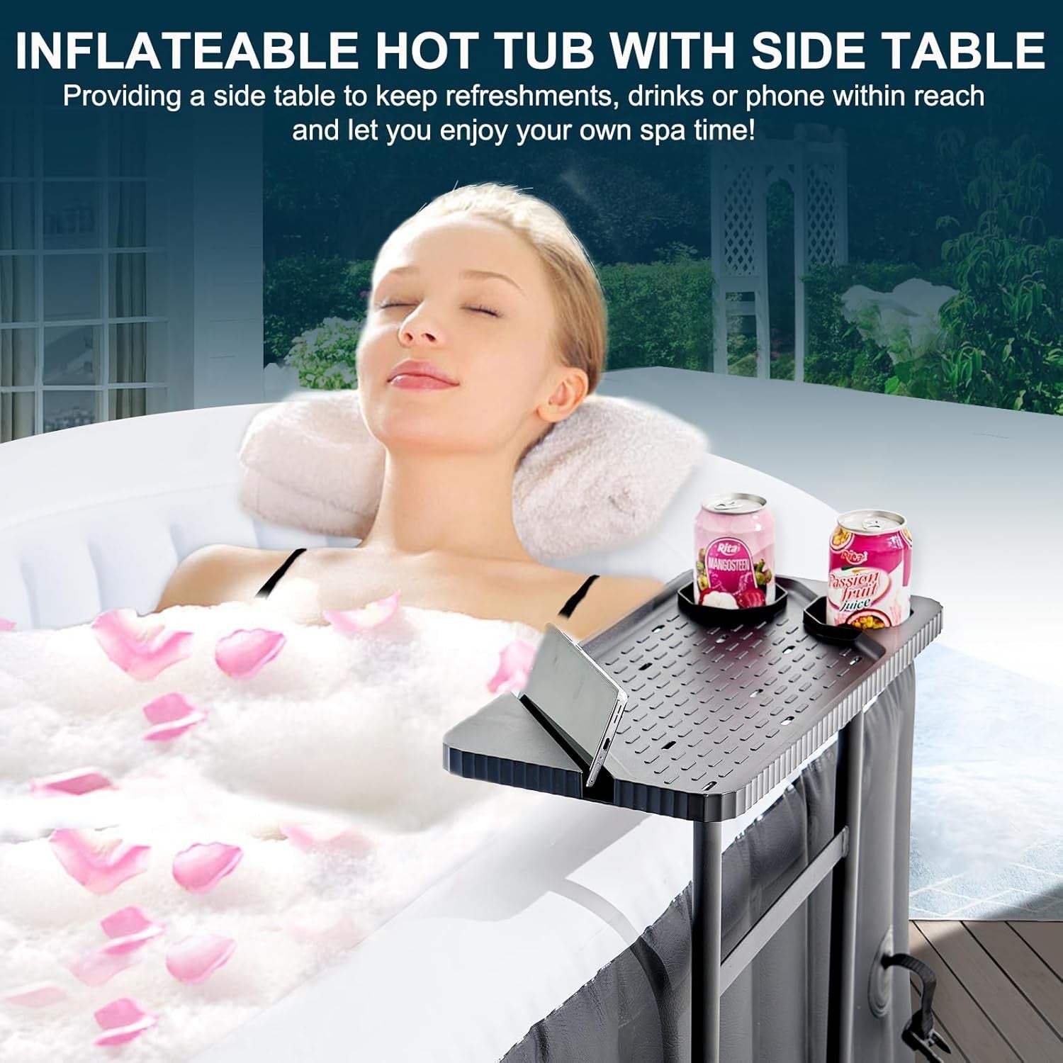 Inflatable Hot Tub Spa LED Light Heated Portable 2–4 Person Indoor Outdoor