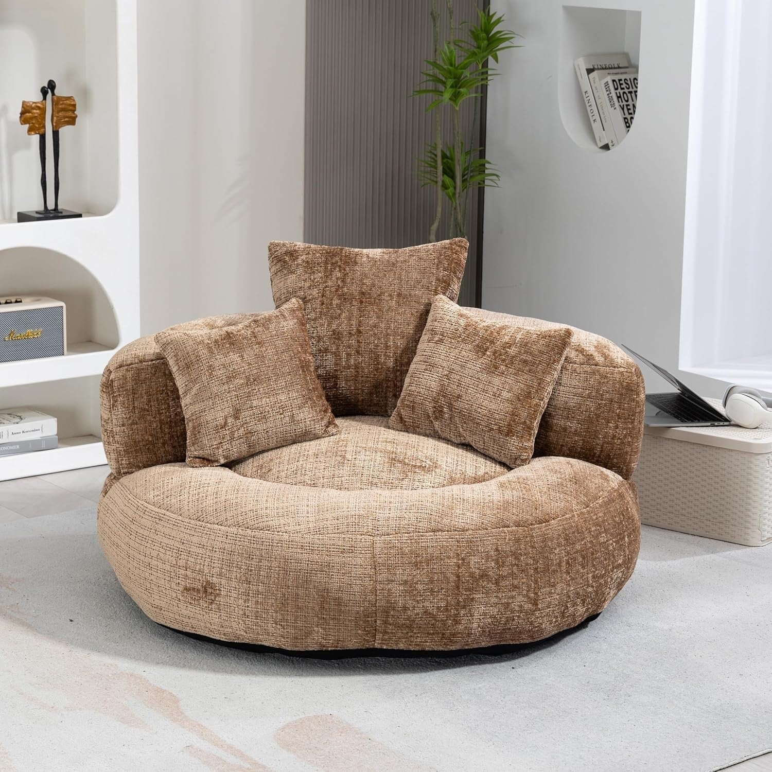 Coffee Luxury  Sofa Chair w Bean Bag / Pillows – Indoor Outdoor Gaming Seat