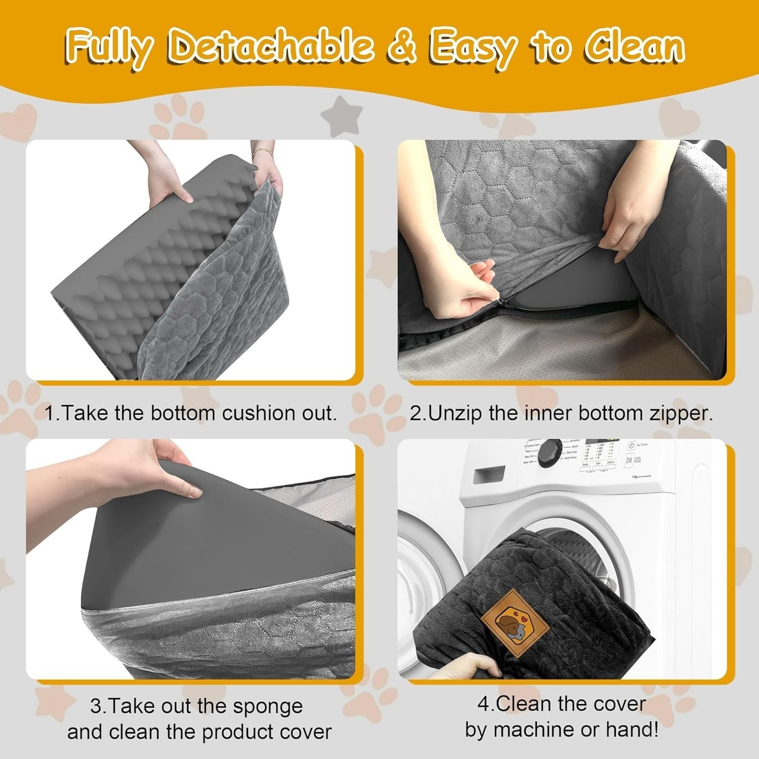 Memory Foam Dog Booster Seat Washable Pet Car Bed Travel Carrier