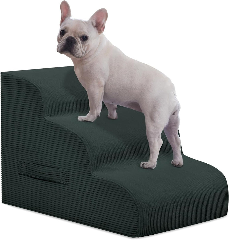 3-Step Dog Stairs Ramp Non-Slip Pet Steps Small Dogs Dark Gray