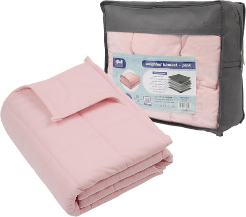 Pink Cotton Weighted Blanket 4kg 125x150cm for Stress Relief with Bag