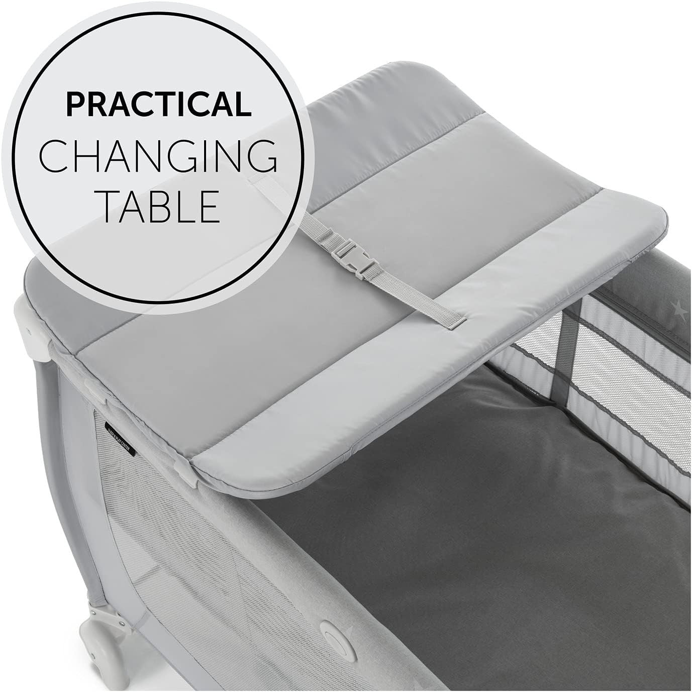 Travel Cot with Changing Mat Wheels Storage Bag Newborn Bed Foldable 120x60cm