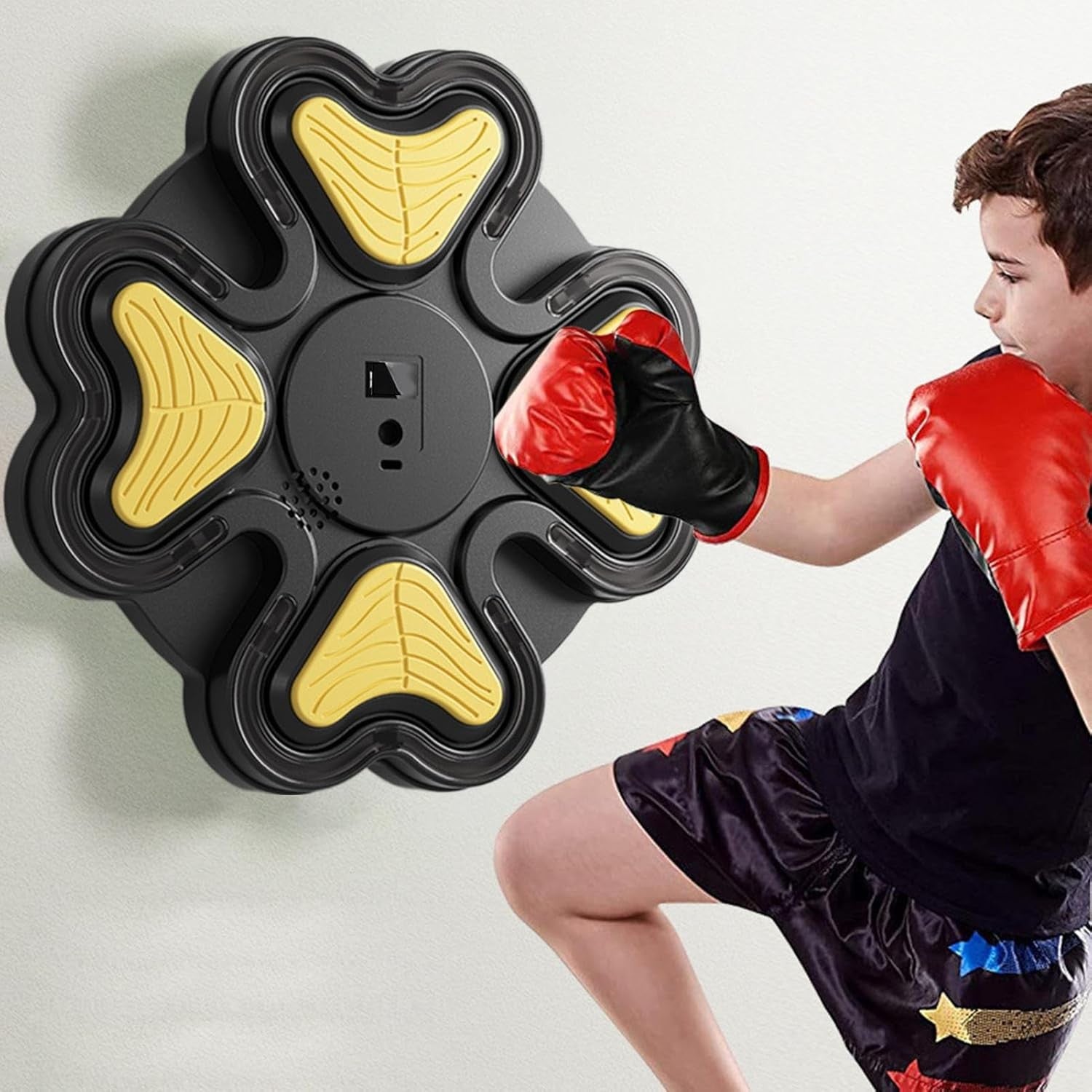 Wall Boxing Machine Black Yellow Punch Trainer Home Gym Reaction Target