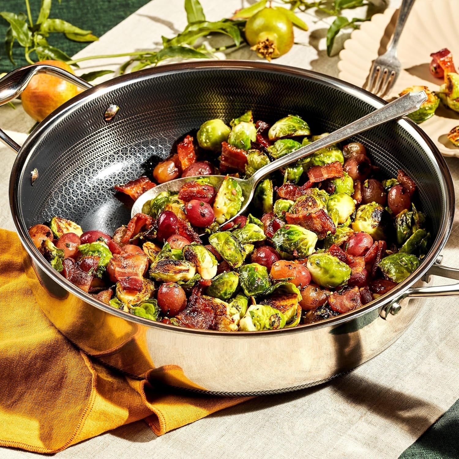 4L Deep Non Stick Sauté Pan with Lid – Induction & Oven Safe Stainless Steel
