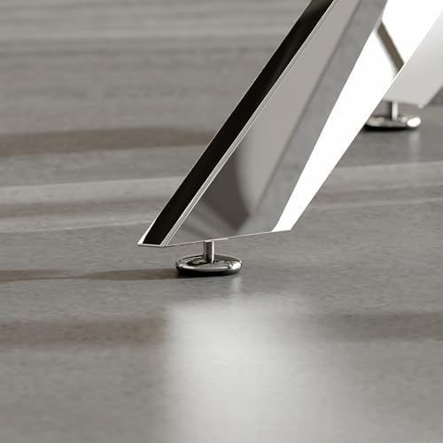 Round Glass Dining Table 100cm Tempered Chrome Legs Modern Design
