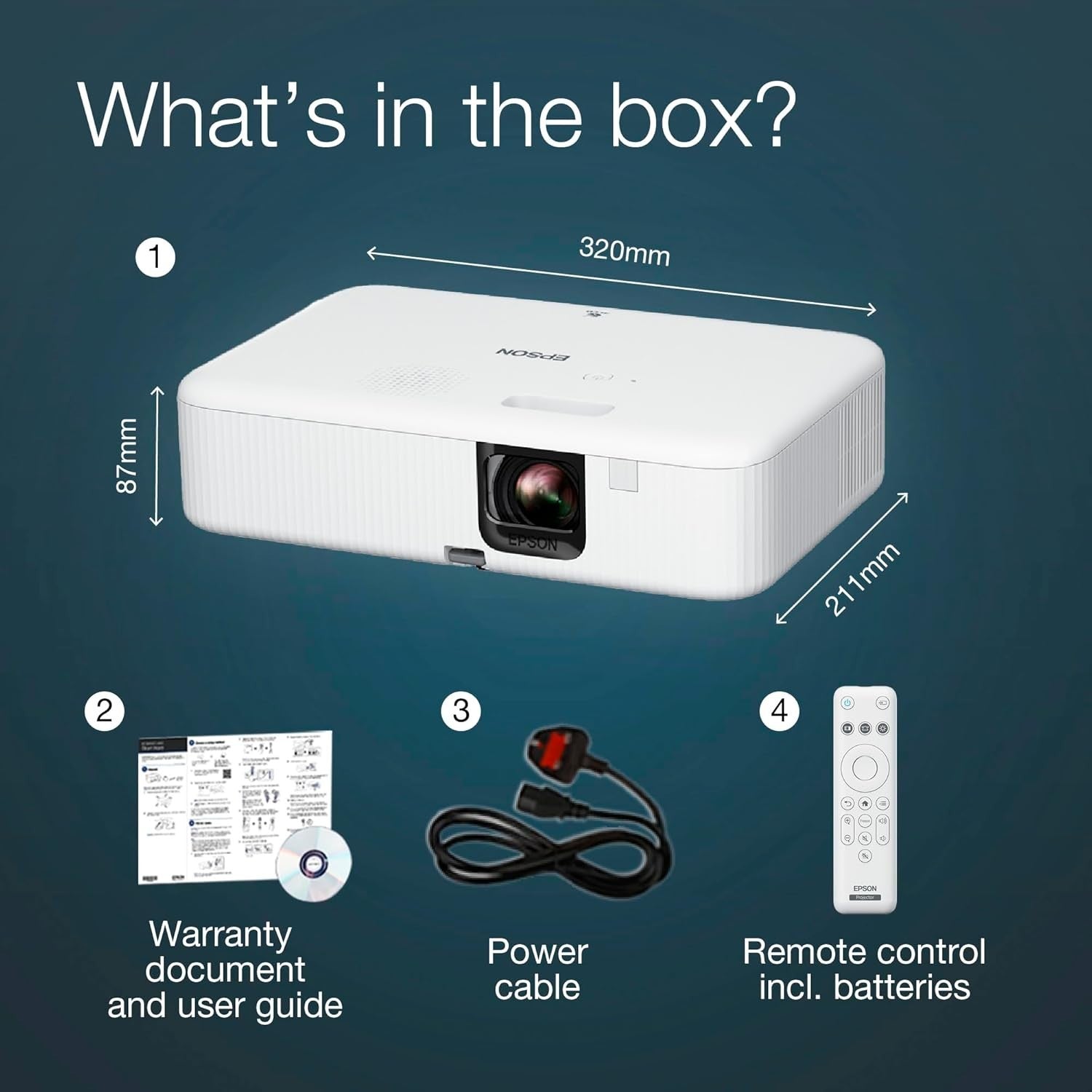 Full HD Home Cinema Projector 3000 Lumens 1080P Android HDMI