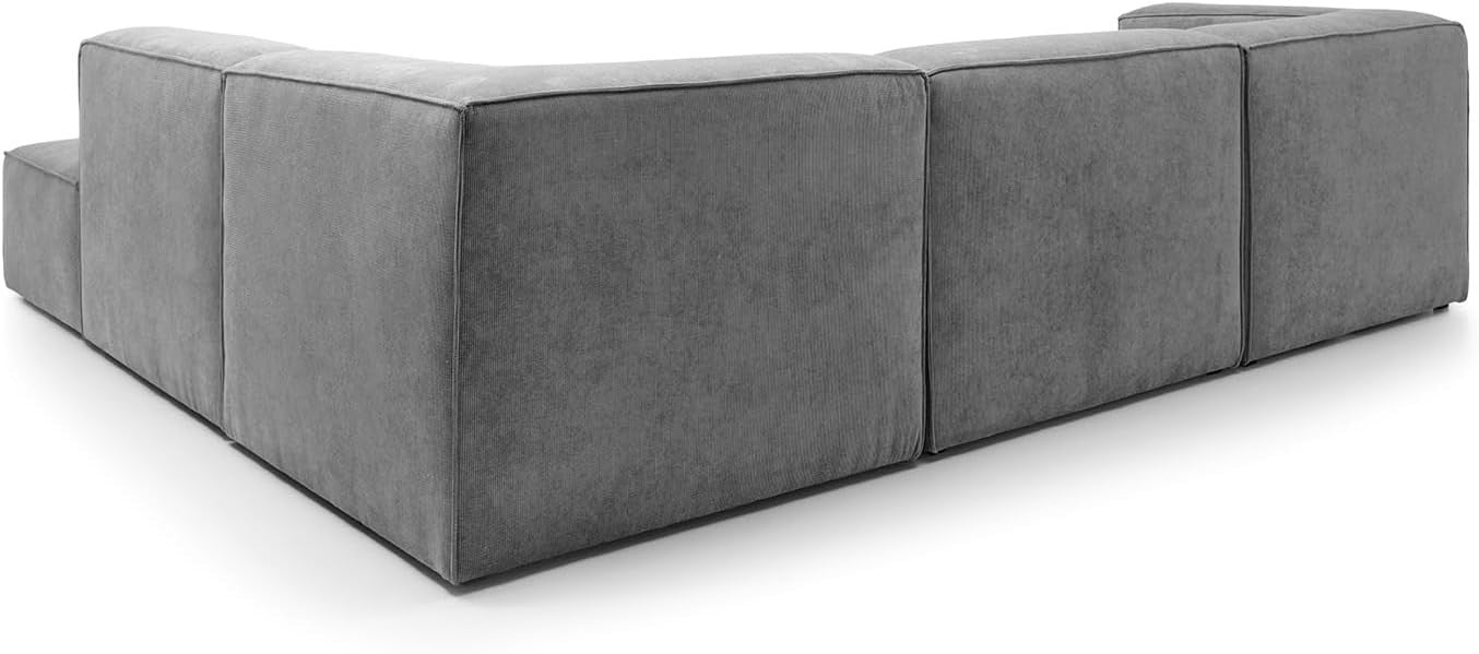 Light Grey Corner Sofa 5 Seater Modular L Shape | 282x257x73cm Sectional
