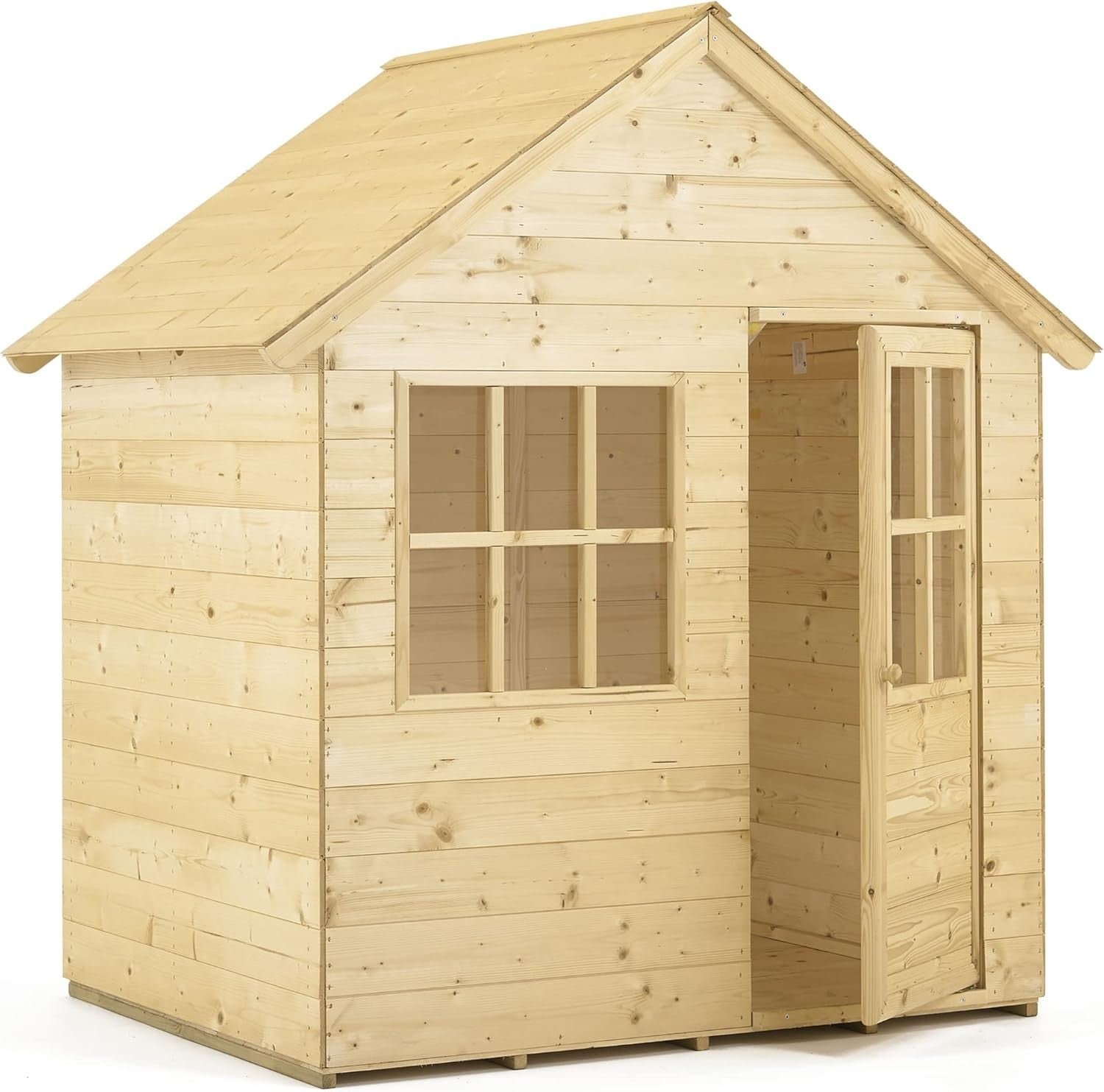 Wooden Kids Playhouse Outdoor Garden Wendy House w Veranda Floor Roof