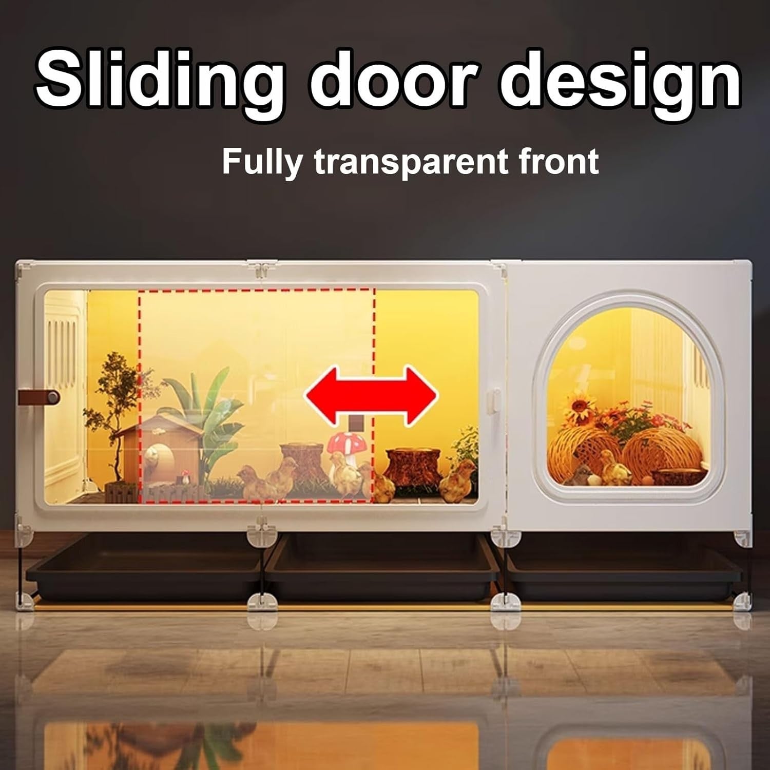 Plastic Chicken Coop Sliding Door Indoor Poultry Cage