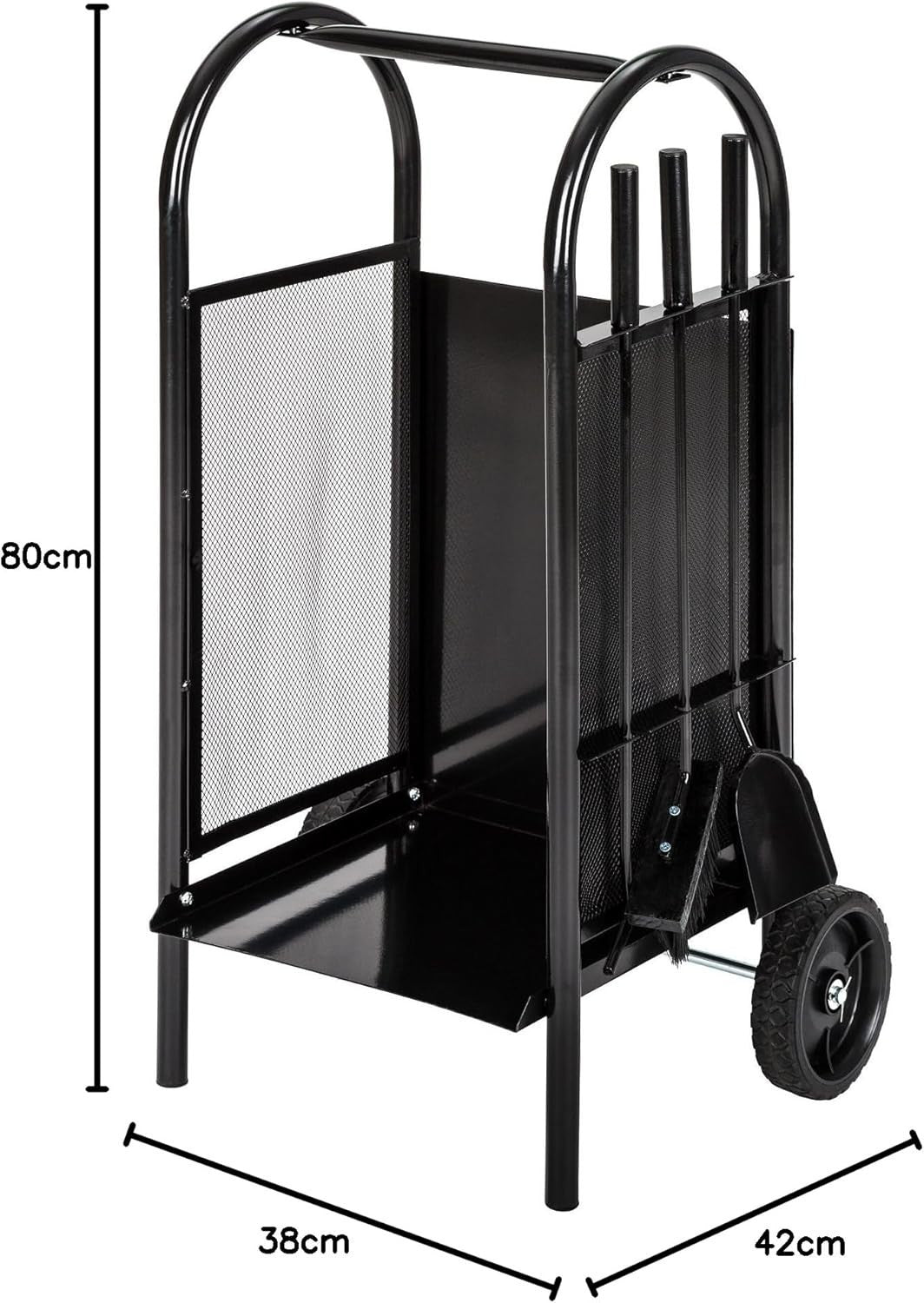 Heavy-Duty Firewood Cart Trolley with Wheels & Tools – Easy Log Transport