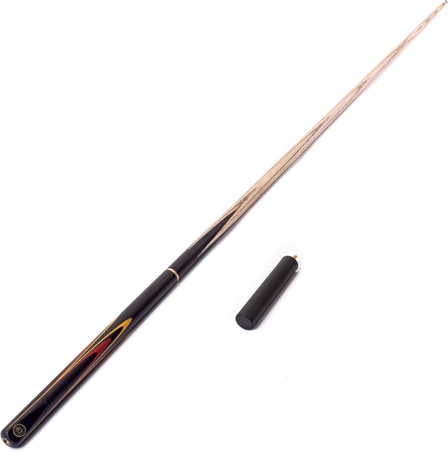 57" 3/4 Cut Ash Snooker Pool Cue 9.5mm Tip Extension Hard Case