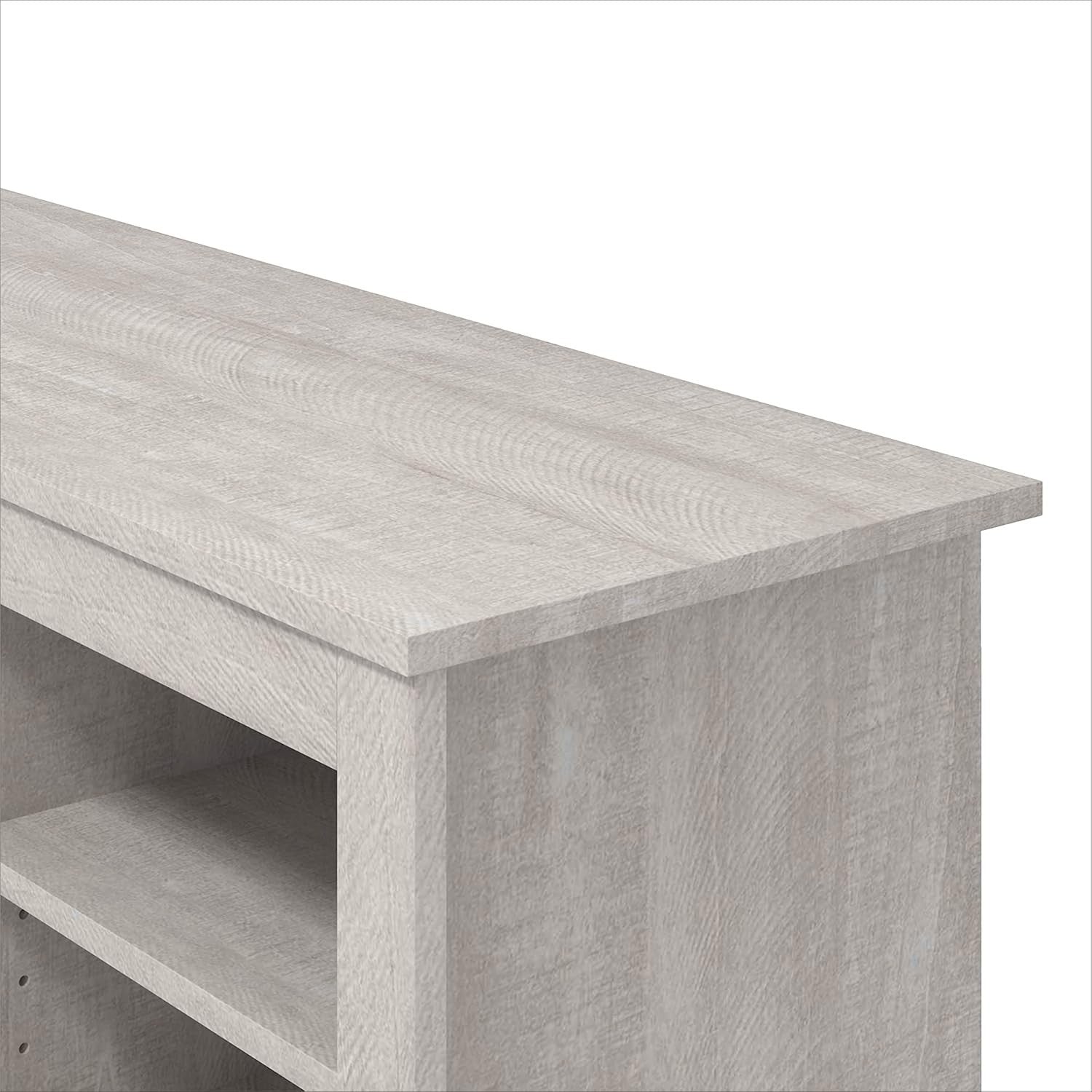 Modern 16 Pair Shoe Cabinet Dusty Grey Oak | 2 Door Storage with Shelves