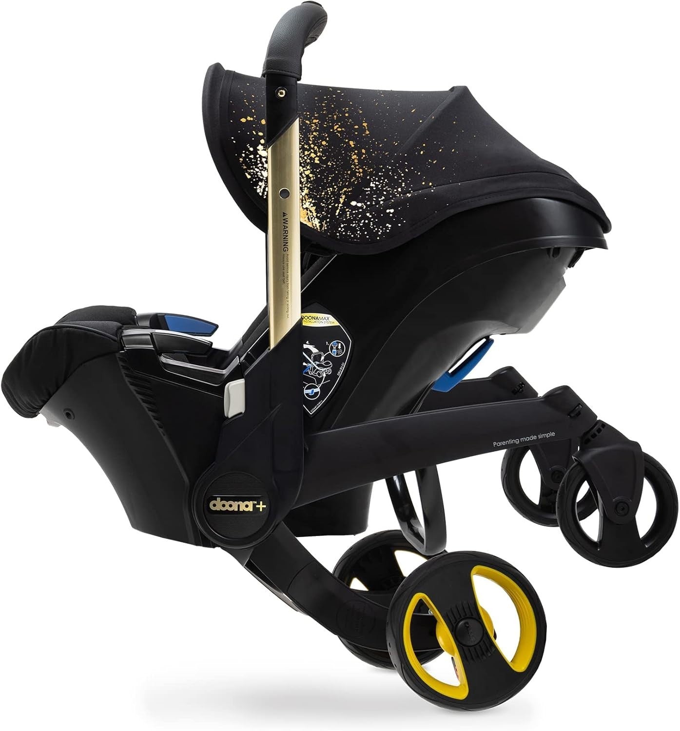Convertible Baby Car Seat Stroller 0+ Anti Rebound 5 Point Harness Gold