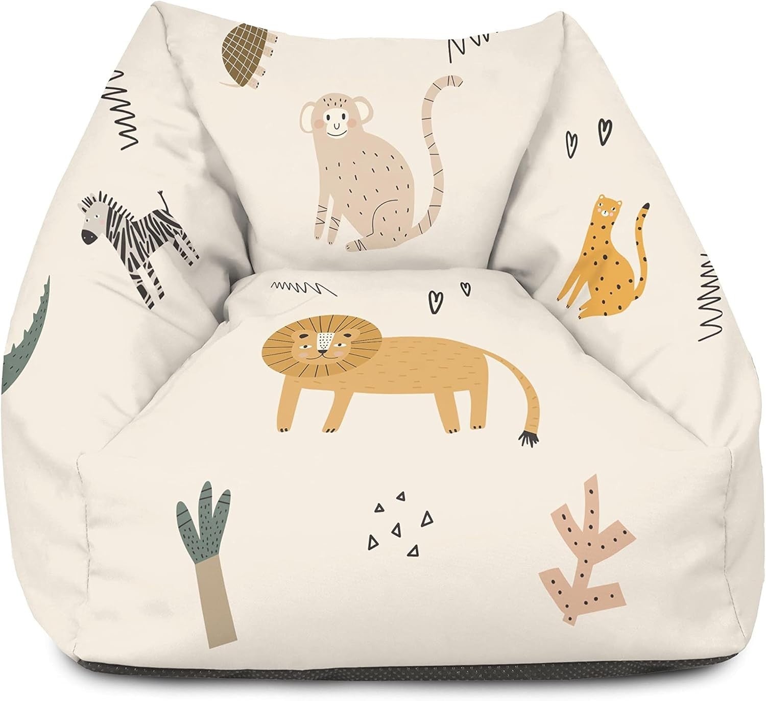 Kids Safari Bean Bag Chair with Filling – Toddler Seat for Bedroom