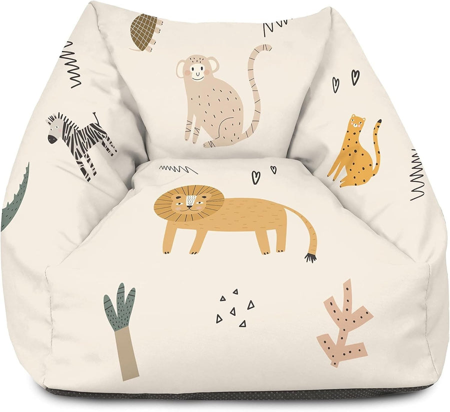 Kids Safari Bean Bag Chair with Filling – Toddler Seat for Bedroom