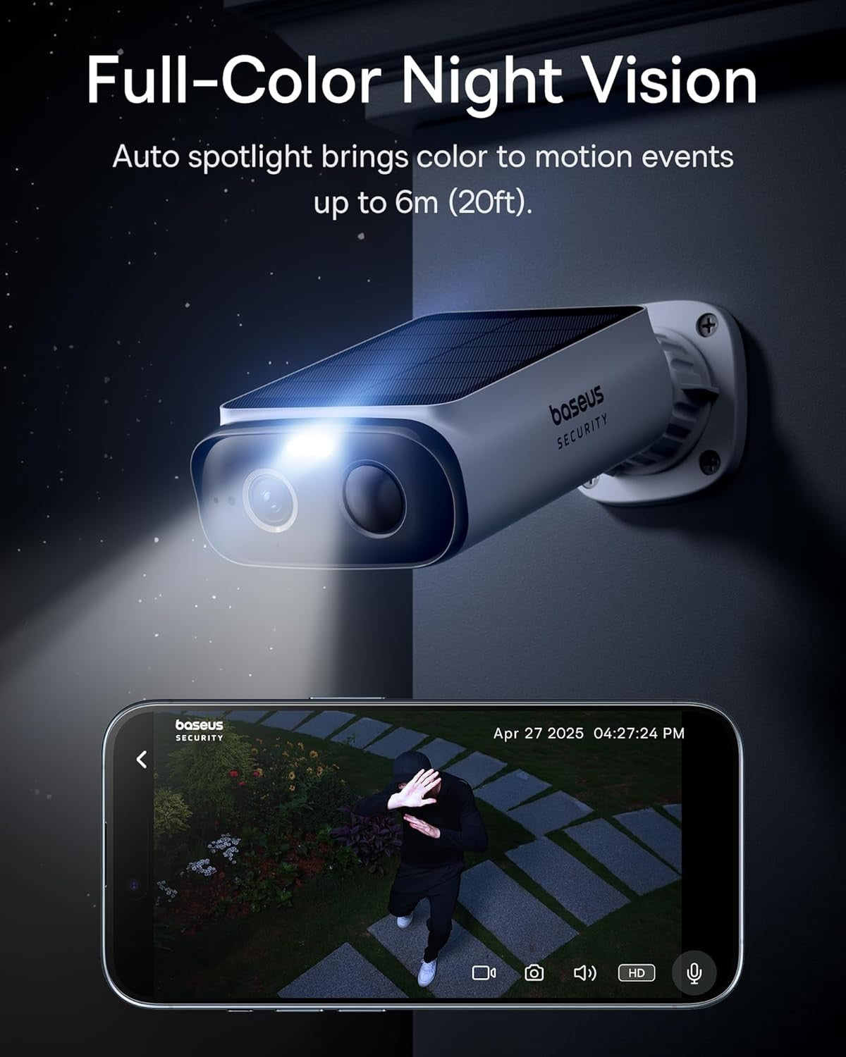 2 Pack Solar Security Camera Outdoor Wireless 2K AI Night Vision
