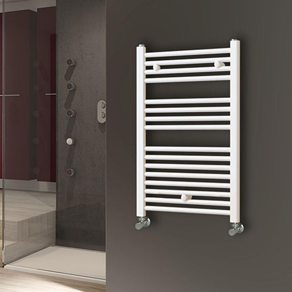Hot Water Radiator Towel Dryer 800x500 White Chrome Energy Efficient