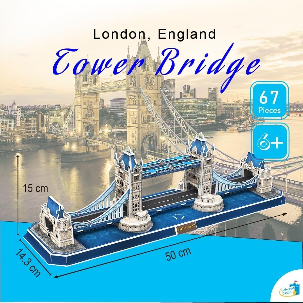 3D Tower Bridge Puzzle DIY Model Kit for Adults Kids Educational Fun