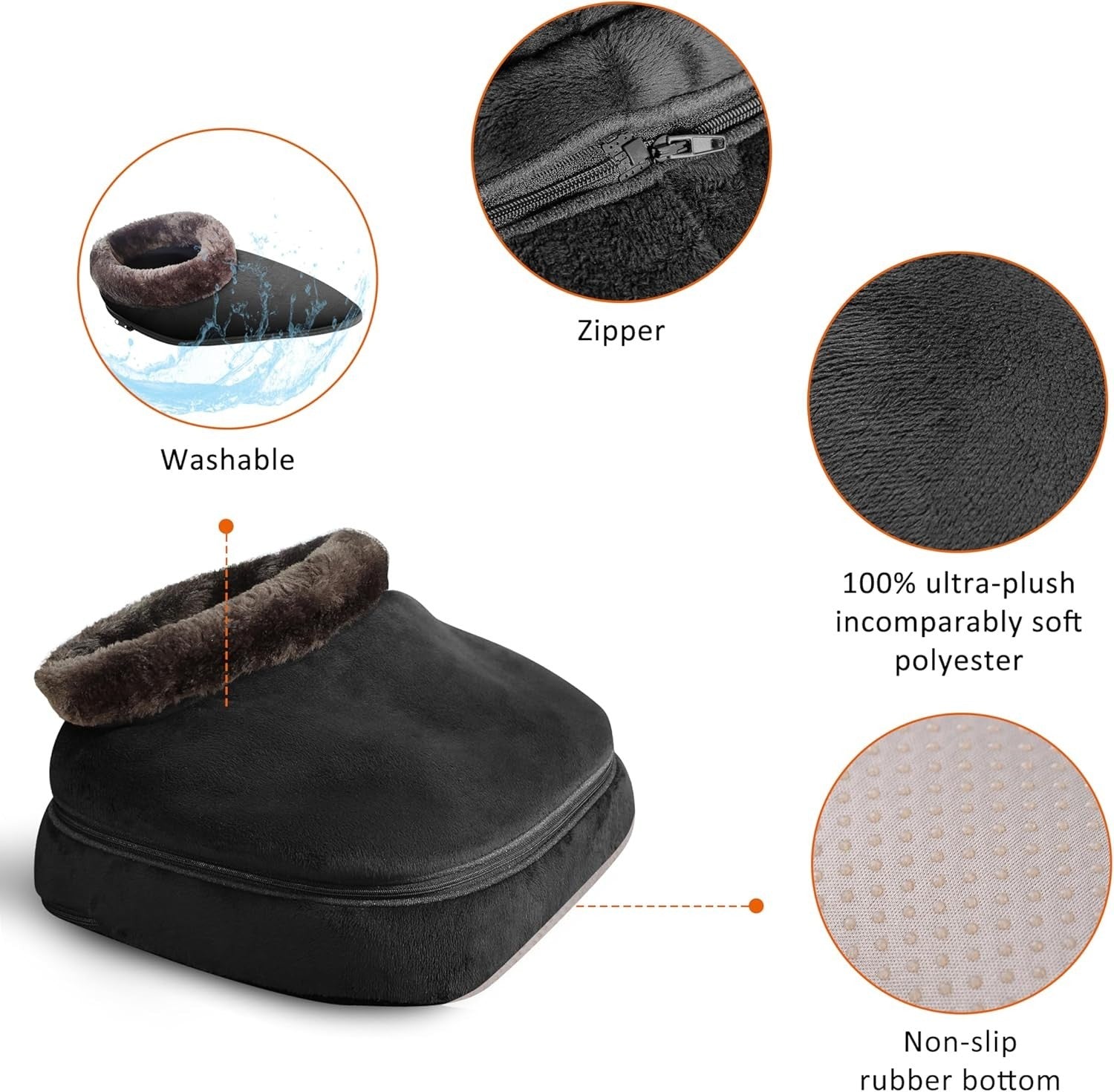 Shiatsu Foot & Back Massager with Heat 2-in-1 Deep Kneading Pain Relief Cushion