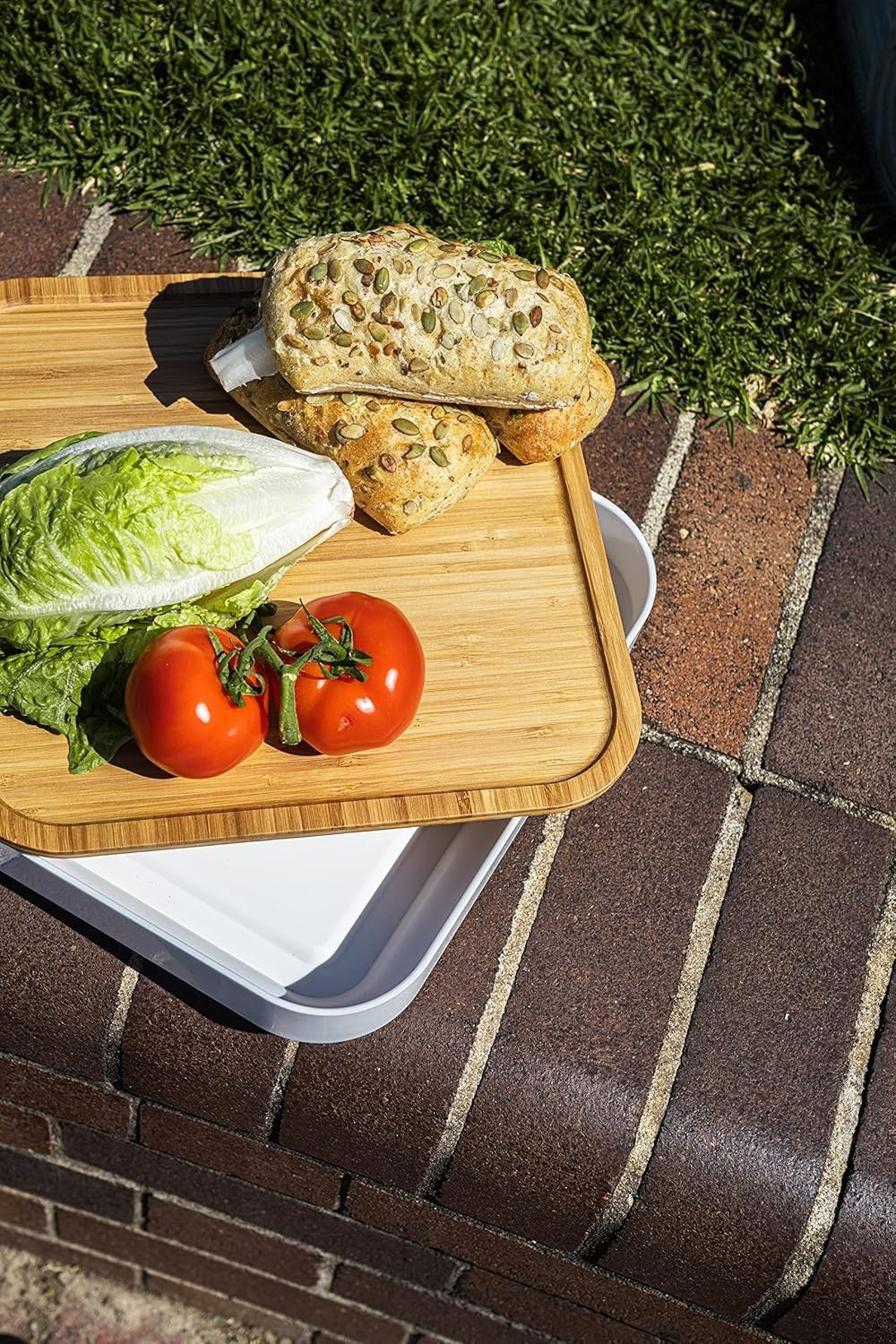 Portable Charcoal BBQ Grill with Prep Board & Storage Tray – Compact Tabletop