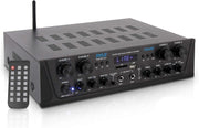 Bluetooth 4-Channel Amplifier 500W HiFi Stereo AUX USB Mic
