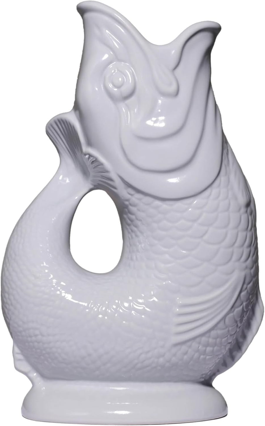 XL 1.4L Dove Gluggle Jug – Ceramic Fish Pitcher Water & Cocktail Decanter Vase