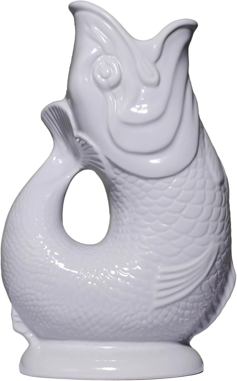 XL 1.4L Dove Gluggle Jug – Ceramic Fish Pitcher Water & Cocktail Decanter Vase