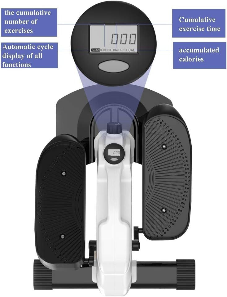 Under Desk Elliptical Mini Pedal Exerciser Stepless Resistance LED Display Quiet