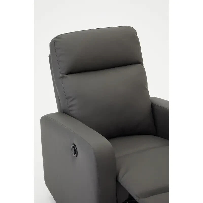 Grey Electric Recliner Armchair PU Leather Sofa Chair Foam Filled