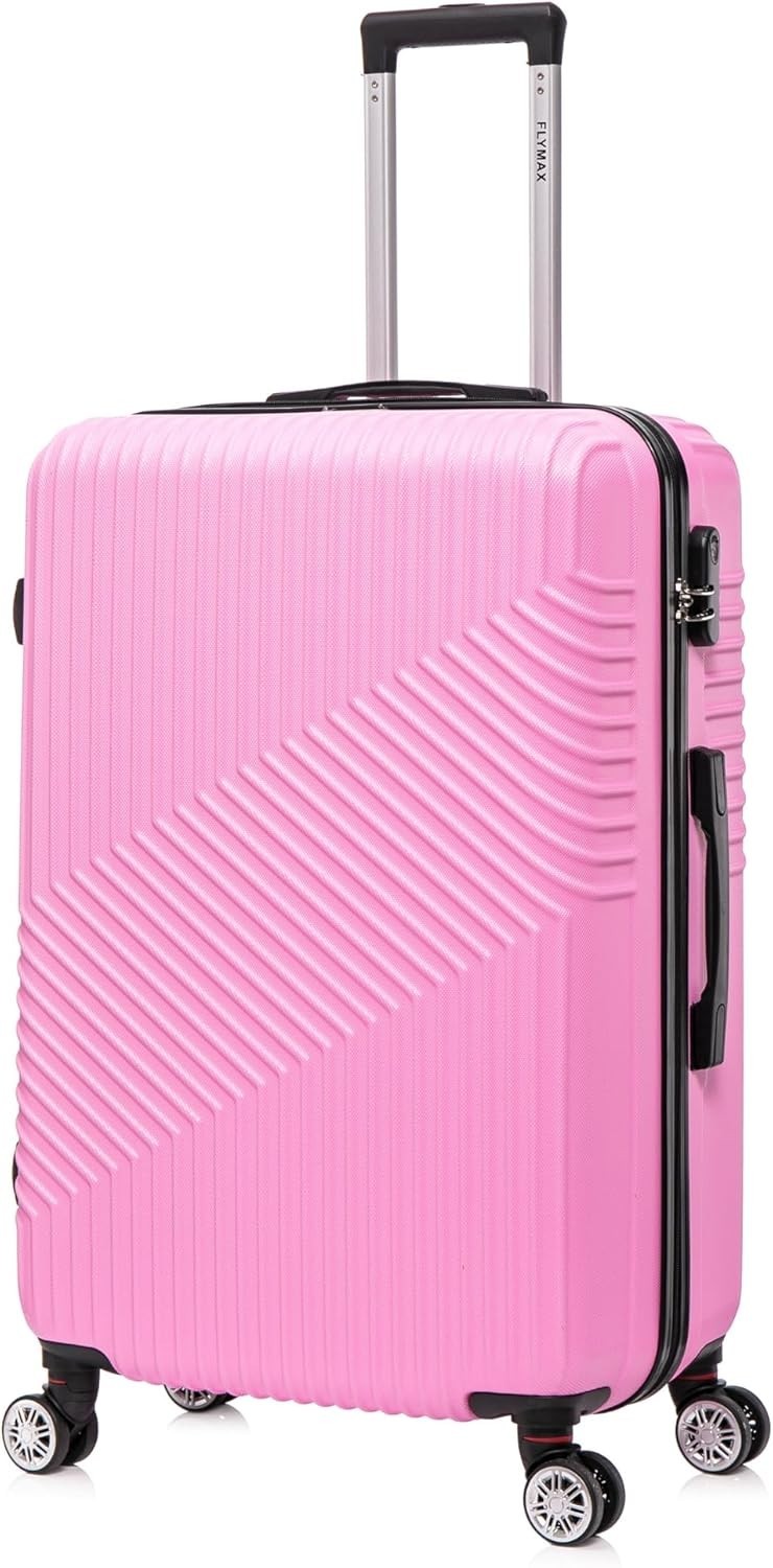 29'' Large Check In Suitcase Hard Shell Lightweight 4 Spinner Wheels Lock Pink