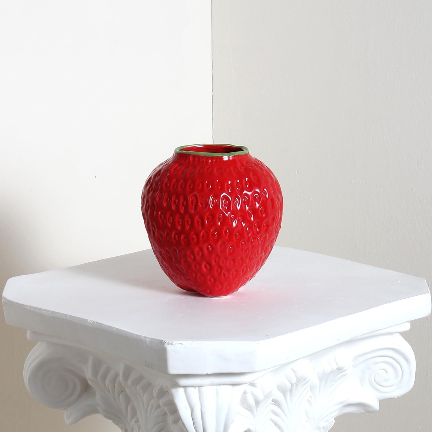 Strawberry Ceramic Flower Vase Mini Red Cute Fruit Decorative Home Décor
