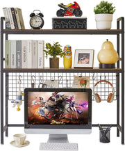 37" Desk Hutch Organizer – 2-Tier Adjustable Desktop Shelf & Monitor Stand