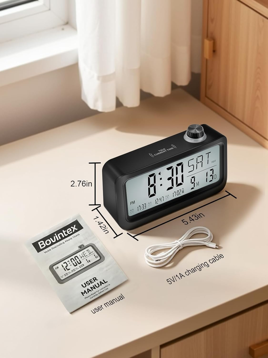 Medication Pill Reminder Talking Alarm Clock Rechargeable Voice Recording