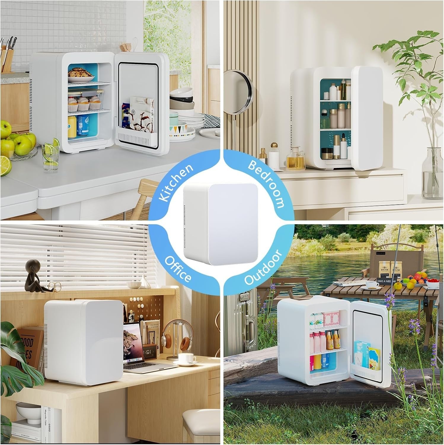20L Mini Fridge Portable AC/DC Cooler Warmer Skincare Drinks White