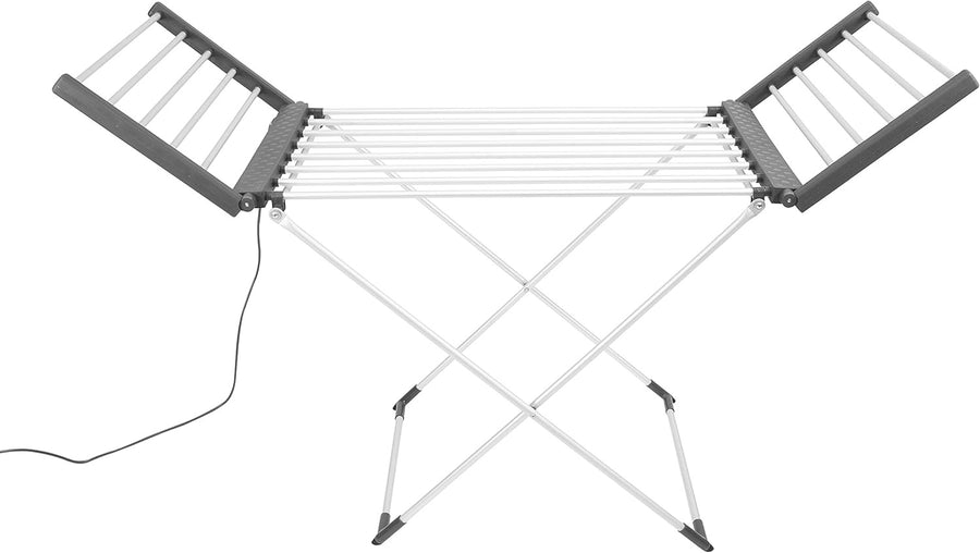 Electric Heated Clothes Airer Folding Dryer 18 Bars With Heated Wings Indoor