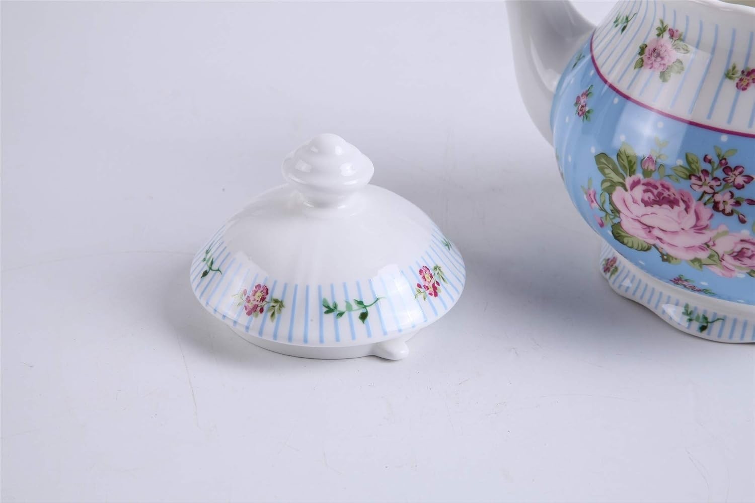 Vintage Floral Tea Set Teapot Sugar Bowl Milk Jug 800ml Gift Box