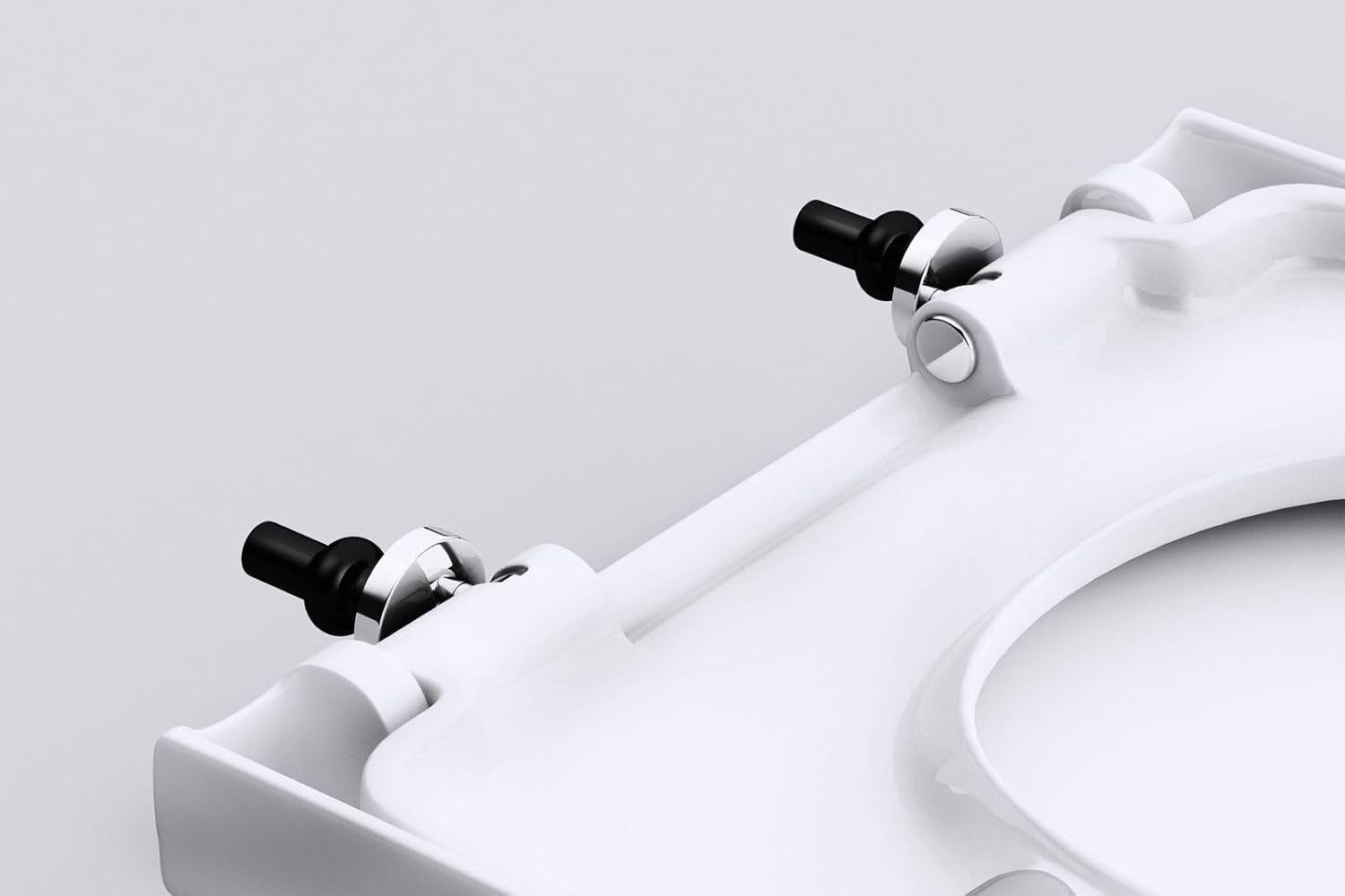 D-Shaped Toilet Seat Full Coverage Quick Release White Gloss 350x460mm