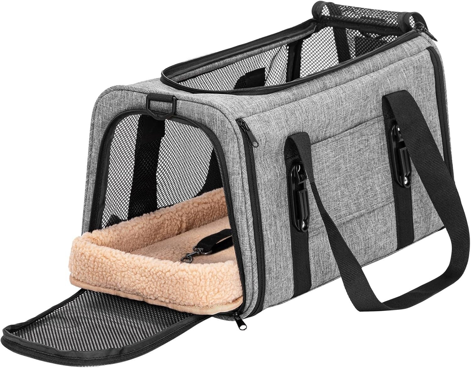 Large Cat Car Carrier Escape Proof Travel Seat Soft Pet Carrier