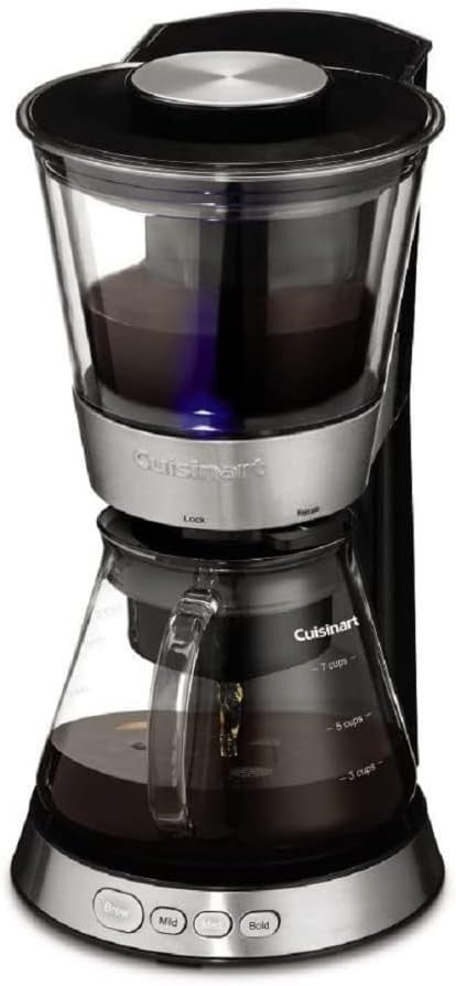 Automatic Cold Brew Coffee Maker 7-Cup Glass Carafe Fast Brew Strength Control