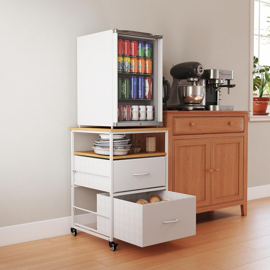 Mini Fridge Stand with Storage 167kg Capacity Cart