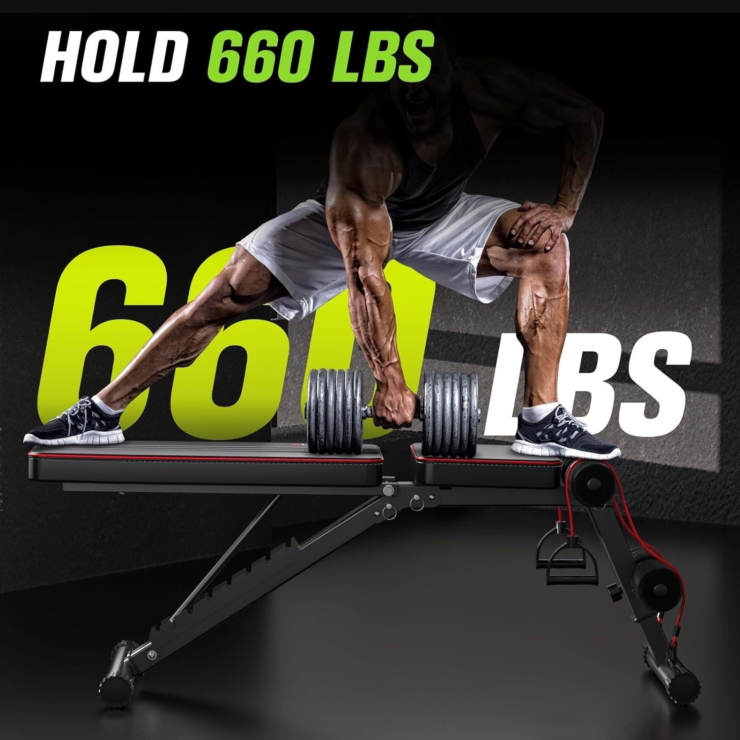 800LB Adjustable Weight Bench w Leg Extension Preacher Pad Home Gym