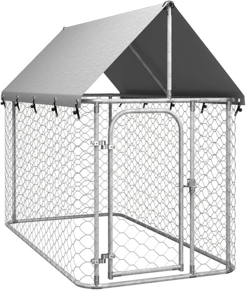 Outdoor Dog Kennel 200x100x150cm with Roof – Secure, Weatherproof, Steel Frame