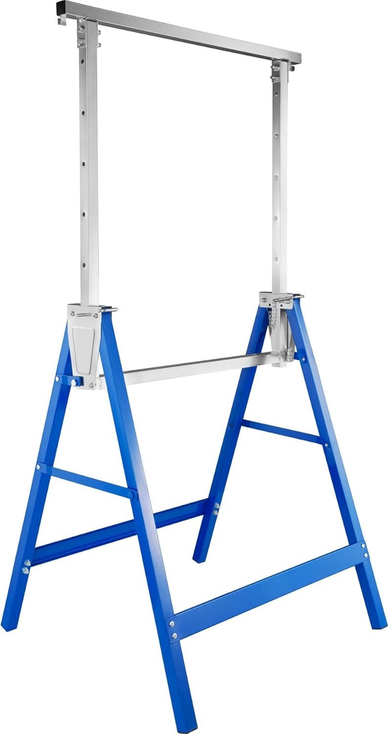 2 Telescopic Trestles Adjustable 79.5–130cm Folding Sawhorses 220kg Each