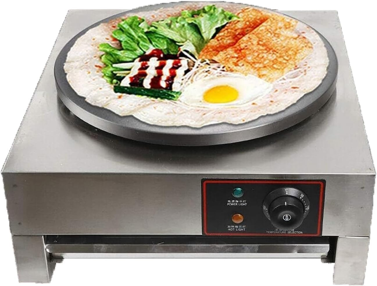 Commercial Electric Crepe Maker 3000W 40cm Non-Stick Plate | Adjustable Temp