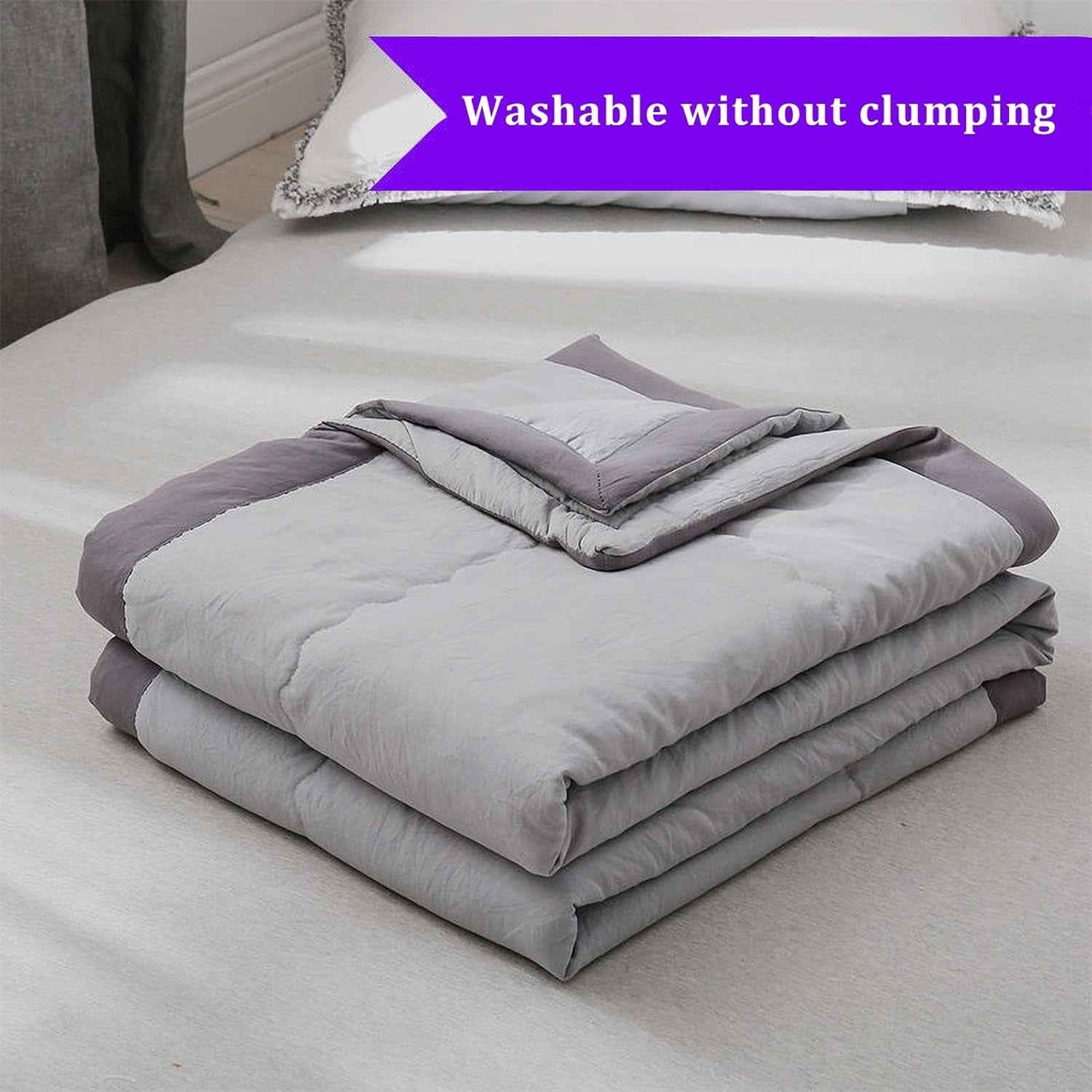Grey Cooling Blanket Summer Breathable Lightweight Throw 5.57x6.56ft